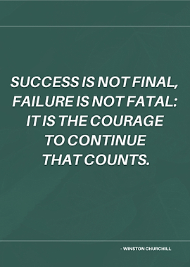 Success and Failure – Winston Churchill Motivational Quote Wall Art