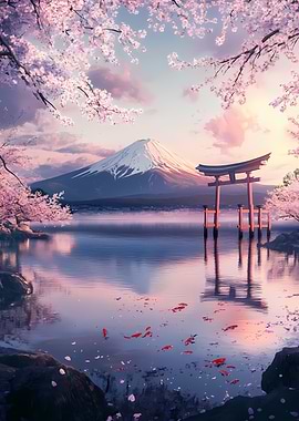 Mount Fuji Cherry Blossom Serenity