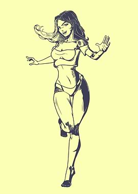 Sketch of a woman running