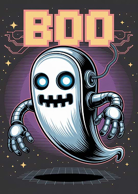 Robotic Ghost with Pixelated BOO