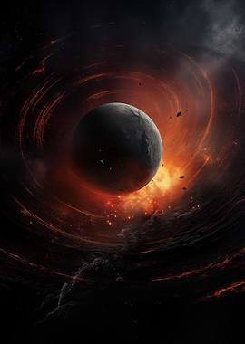 Fiery Space Lava Planet