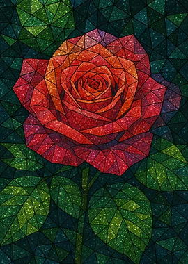 Stained Glass Rose