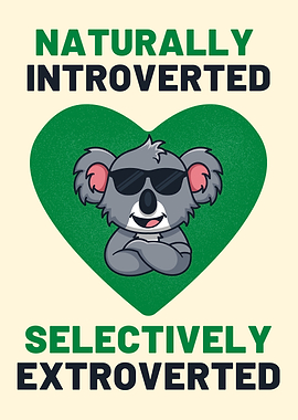 Introverted Koala Cartoon