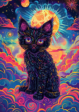 Psychedelic Cat Cosmic