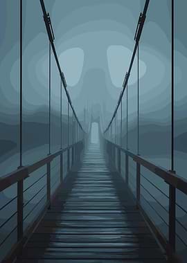 Misty Suspension Bridge