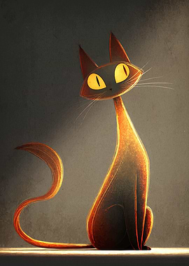 Stylized Black Cat Illustration