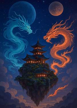 Dragons, Pagoda, and Floating Island