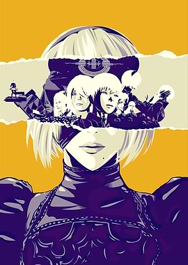 Nier Automata Character Art