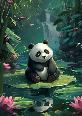 Panda Lily Pond Animal