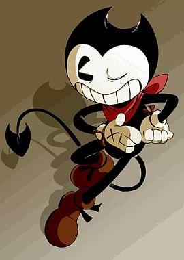 Bendy cartoon character illustration