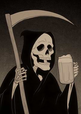 Grim Reaper with Beer