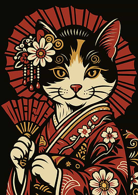 Japanese Cat Geisha