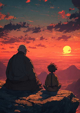 Sunset Meditation Master Apprentice