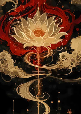 Lotus Flower Abstract Art