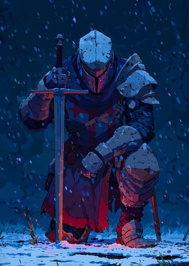 Kneeling Knight with Sword