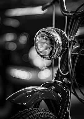 Vintage Bicycle Headlight Close-Up