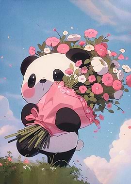 Panda Flowers Animal