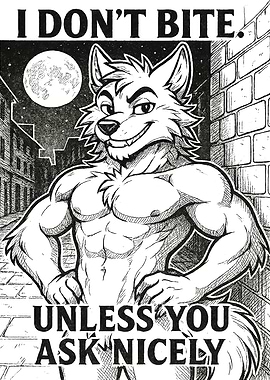 I Don't Bite Werewolf Illustration