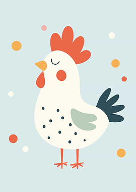 Cute Cartoon Chicken Illustration