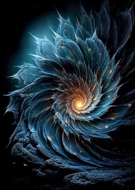 Abstract Blue and Orange Spiral