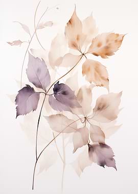 Delicate Leaves Watercolor