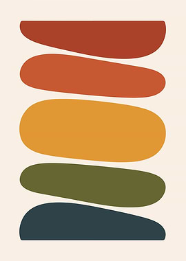 Abstract Stacked Shapes Art