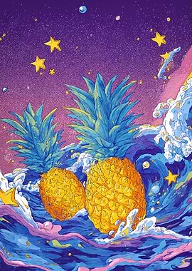Pineapples Space Ocean