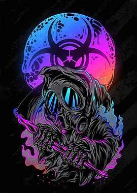 Grim Reaper Gas Mask Scythe