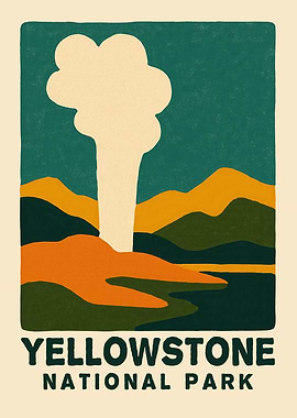 Yellowstone National Park Vintage Poster