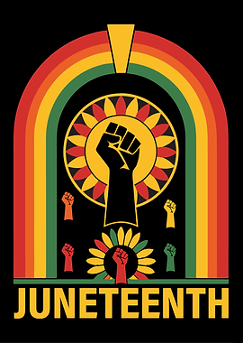 Juneteenth Celebration Art with Raised Fists