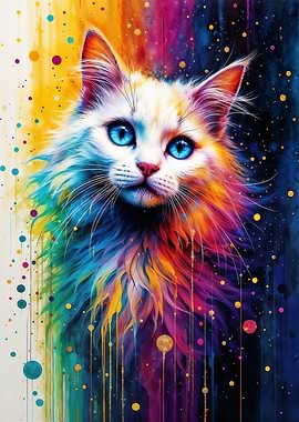 Colorful Cat Portrait