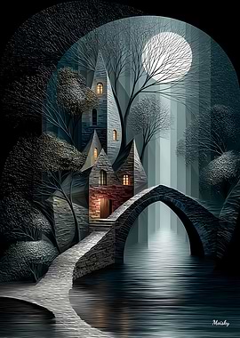 Moonlit Bridge to the Hidden Keep