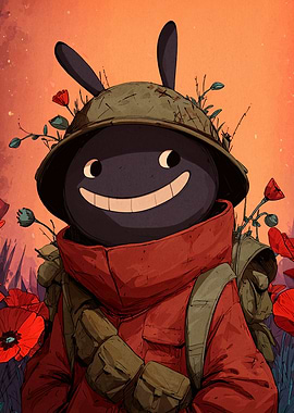 Smiling Creature in Military Gear