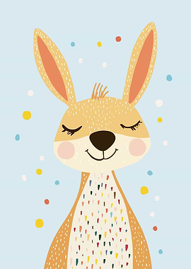 Cute Cartoon Kangaroo Illustration