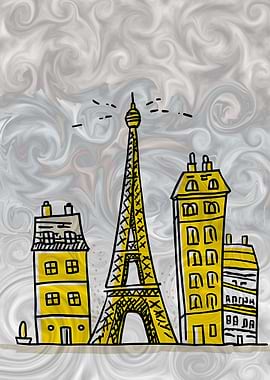 Paris cityscape with Eiffel Tower