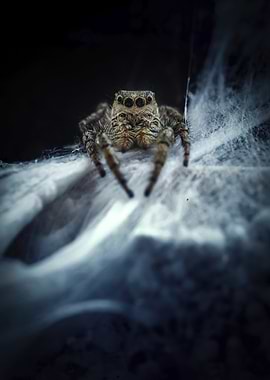 Jumping Spider on Web