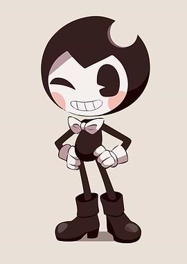 Cartoon Bendy Character Wink