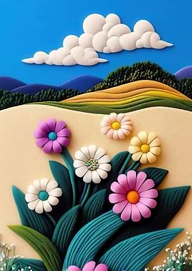 Colorful Flowers and Landscape