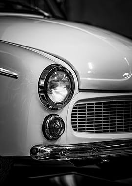 Vintage Car Front in Black and White