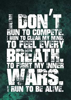 Running Motivation Text Art