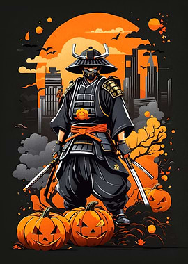 Halloween Samurai Pumpkins