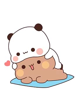 Cute Panda and Bear Cartoon Hug