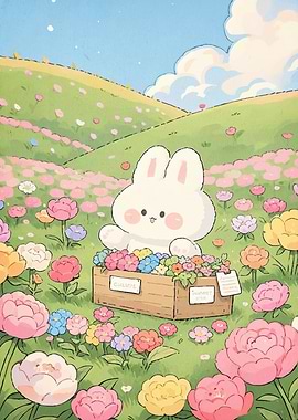 Bunny Flowers Meadow