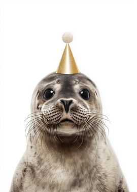 Seal with Party Hat