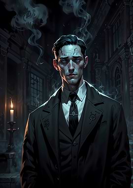 Dark Gentleman Portrait with Smoke