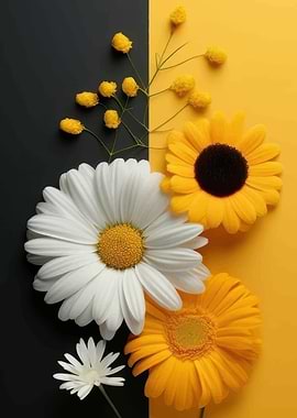 Floral Arrangement on Split Background