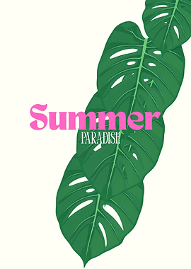 Summer Paradise with Monstera Leaves