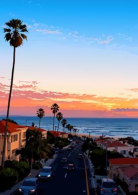 Coastal Road at Sunset
