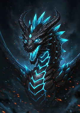 Black and Blue Crystal Dragon