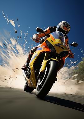 Motorcycle Racing Action Shot